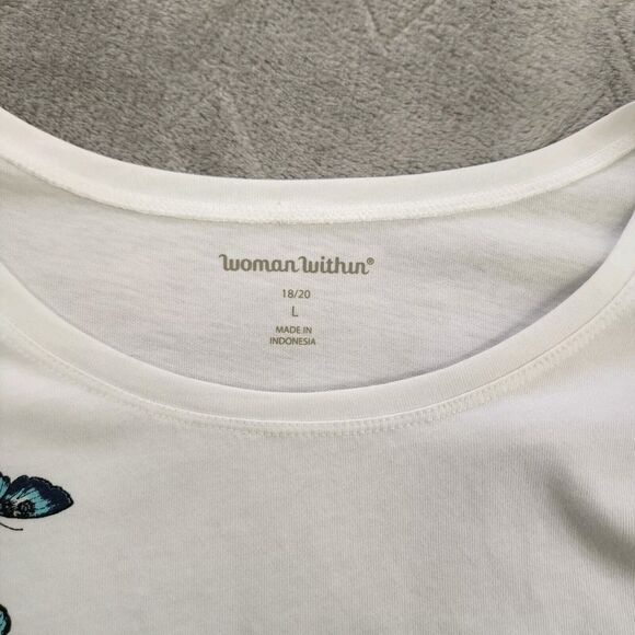 Woman Within Butterfly Print Knit Tunic Top 18/20 - Picture 12 of 12